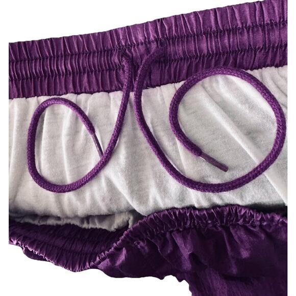 VTG 90s Lavon XL Track Suit Jacket Pants Windbreaker Retro Purple Teal Shiny Ski - Picture 12 of 16